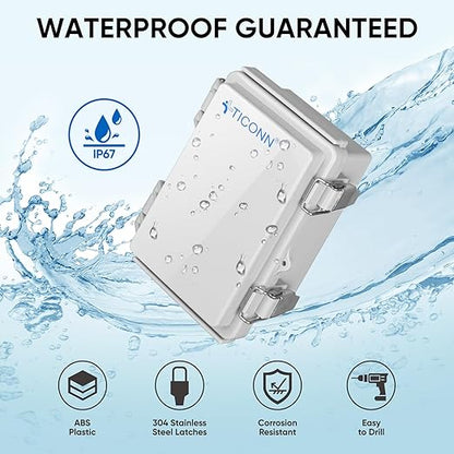 TICONN Outdoor Electrical Box Waterproof, Junction Box IP67 ABS Plastic - Image 2