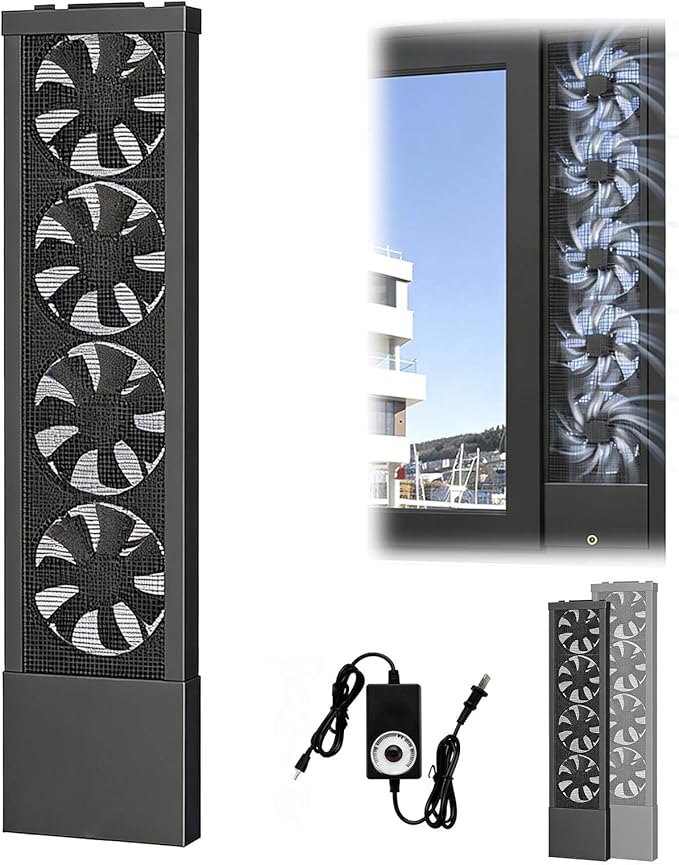 Vertical Window Exhaust Fan for Sliding Windows-Easy Tool-Free Installation by Unknown