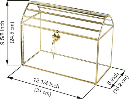 Wedding Card Box with Slot, 12.2'' Large Glass Card Boxes - Image 6