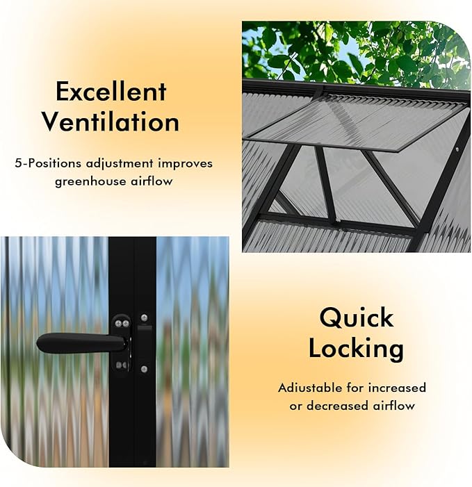 6×7.5FT Greenhouse for Outdoors, Walk-in Greenhouse and Winter Garden Planting - Image 6