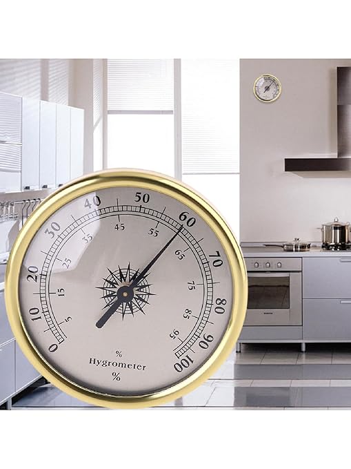 72mm Round Analog Hygrometer Gold Humidity Meter Gauge No Battery Needed - Image 4