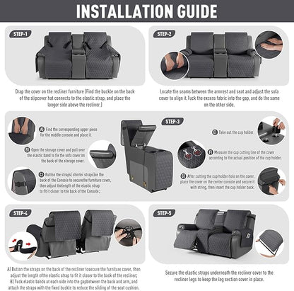 TAOCOCO 100% Waterproof Loveseat Recliner Couch Sofa Covers - Image 7