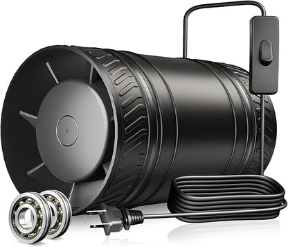 4 Inch Inline Fan with Switch, Upgraded Inline Duct Fans High-Efficiency by ONVEAN