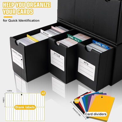 Trading Card Storage Box, Includes 18-600 CT Boxes & 60 Card Dividers, Trading - Image 4