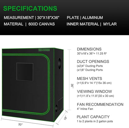 MELONFARM Small Grow Tent for Aerogarden，30”x18”x36” ，Hydroponics Growing - Image 7