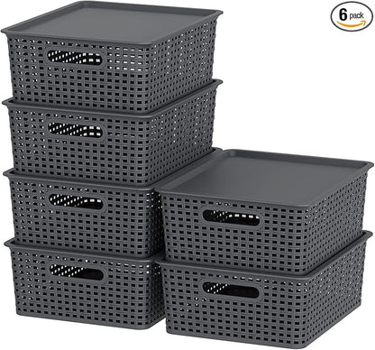13 Quart Plastic Storage Baskets by Taysisiter