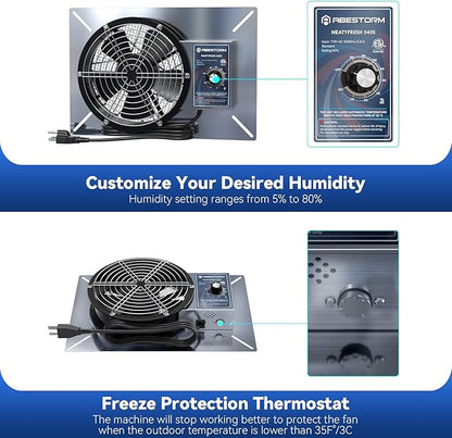 Abestorm 540CFM Crawlspace Ventilation Fans IP-55 Grade Basements Vent Fan 8.7 - Image 5