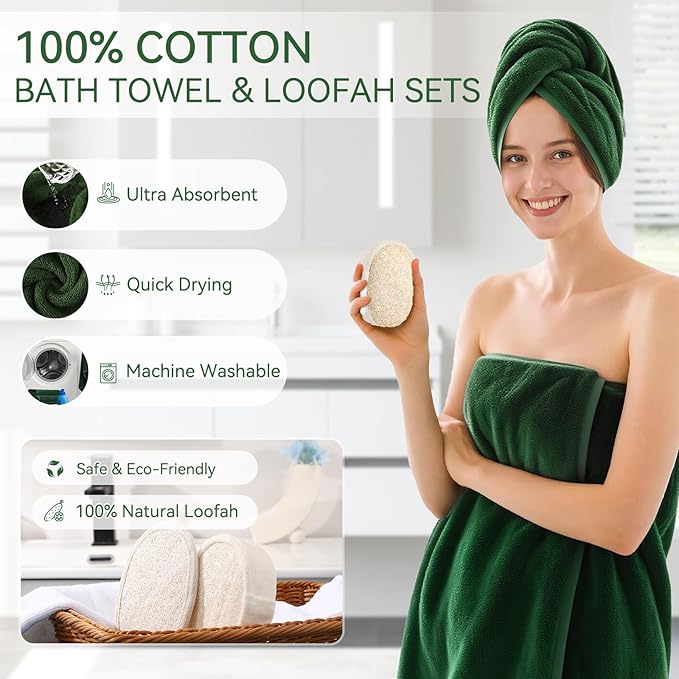 Resin Green Bathroom Set, Dark Green Bathroom Accessories Set - Image 5