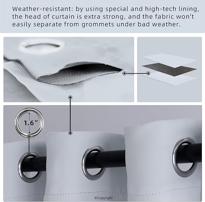Outdoor Indoor Curtains W52 x L63 - Image 3