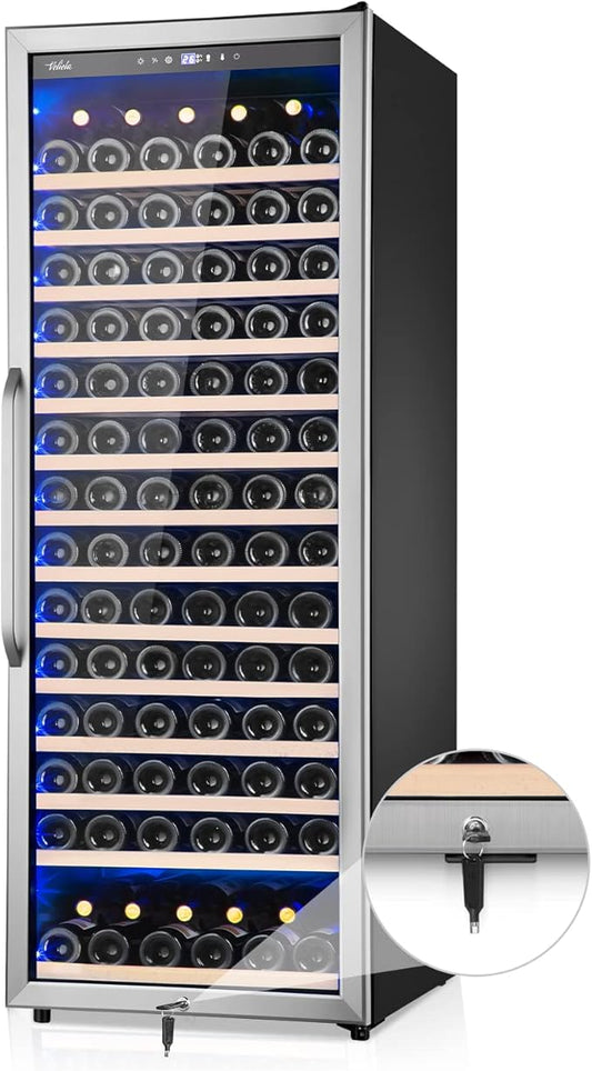 24 Inch Wine Cooler Refrigerator, 179 Bottles Professional Wine Cellars by Velieta-SpecialistinFridge