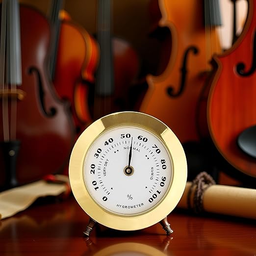 Gold Upgraded Hygrometer Humidity Meter Mini 38mm Round Glass Analog Hygrometer - Image 6