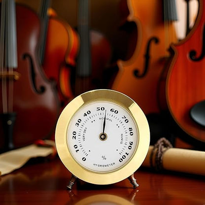 Gold Upgraded Hygrometer Humidity Meter Mini 38mm Round Glass Analog Hygrometer - Image 6