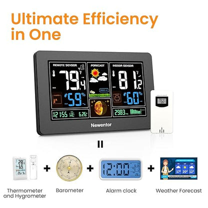 Newentor Weather Station Wireless Indoor Outdoor Thermometer, Color Display - Image 5