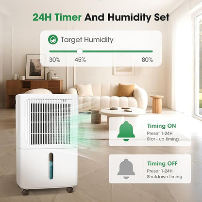 Dehumidifiers for Home with Drain Hose, 55 OZ Water Tank, 2500 Sq.Ft 35 Pints - Image 8