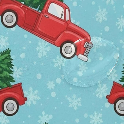 Car Christmas Tree Blue Shower Curtain Liner 72×72 inch - Image 4