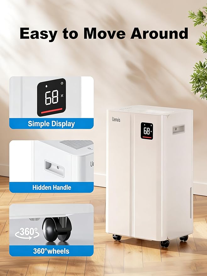 50 Pint Dehumidifier for Large Rooms & Basements, 500 Sq.Ft, Automatic Humidity - Image 7