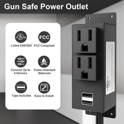 Gun Safe Power Outlet Kit- Multi Electrical Outlet Kit - Image 3