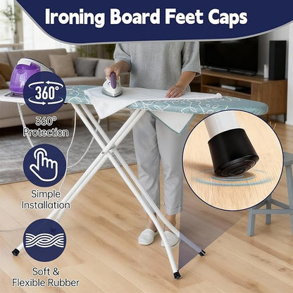 4 Pack Ironing Board Feet Caps, Round Rubber Leg Tip Protectors, Non-Slip - Image 2