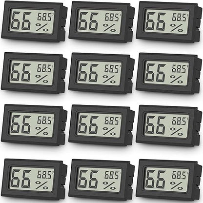Vaikby 12-Pack Mini Digital Thermometer Hygrometer, Indoor Humidity Monitor by Vaikby
