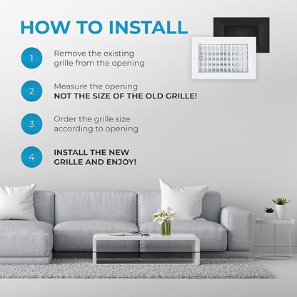 Aluminum 10 x 6 In Heater Vent Deflector Wall AC Grille – Premium Register Vent - Image 7