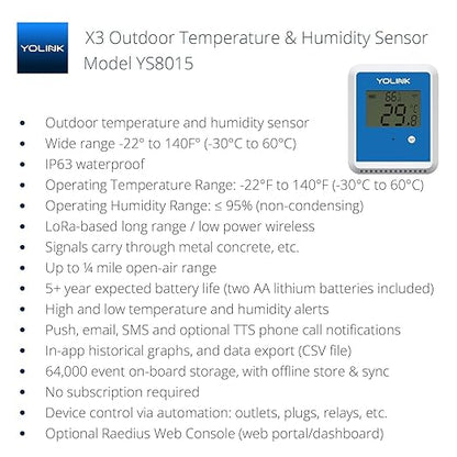 YoLink X3 Outdoor Temperature and Humidity Sensor - Image 2