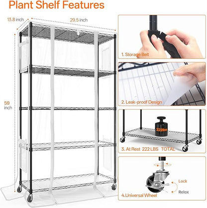 Bstrip Indoor Greenhouse with Grow Light, Mini Green House with 4 Pack 24W Full - Image 2