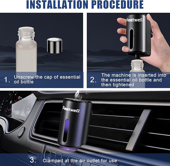 FeatWell Car Aromatherapy/Fragrance car Air fresheners/Humidifier Essential Oil - Image 3