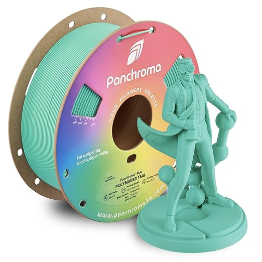 Panchroma PLA Polymaker Teal 3D Printer Filament, 1kg Spool, High Speed Printing by Polymaker