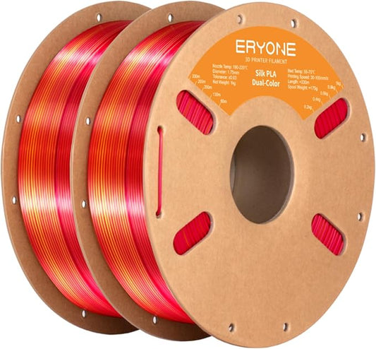 ERYONE Silk Dual Color PLA Filament 3D Printer 1.75mm +/- 0.03mm, Bicolor by ERYONE