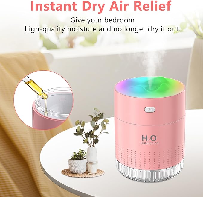Portable Small Humidifiers for Bedroom Baby, Rechargeable Mini Cool Mist Plant - Image 3