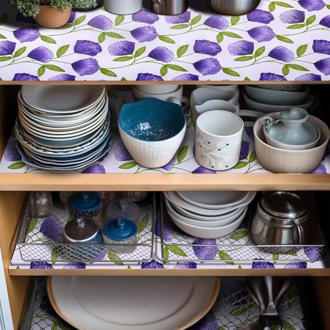2 Rolls 18" W x 96" L Floral Drawer and Shelf Liner - Image 7
