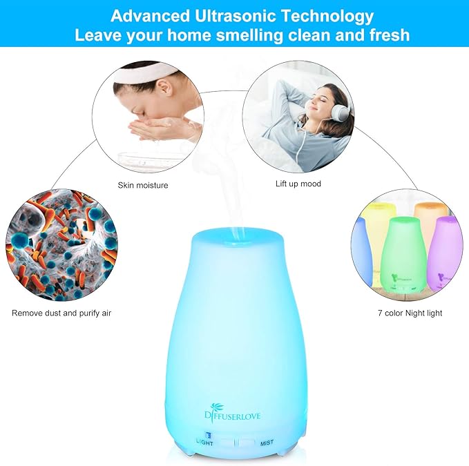 Diffuserlove Diffuser 2 Pack Essential Oil Diffuser 200ML Remote Control - Image 3