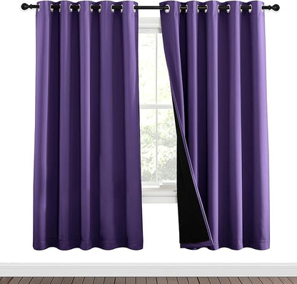 NICETOWN Lilac Purple Full Shade Curtain Panels, Pair of Energy Smart & Noise by NICETOWN