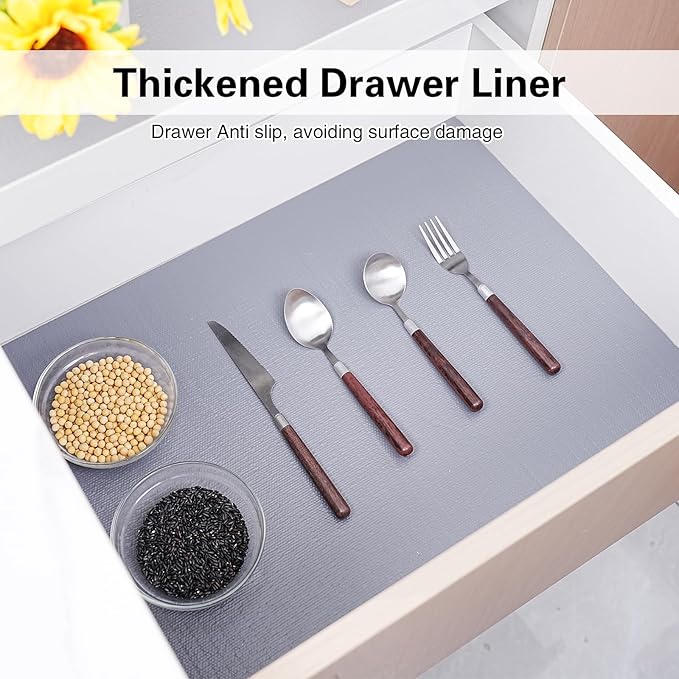 Drawer and Shelf Liner for Kitchen Cabinet, Non-Adhesive Cabinet Liner 24in x - Image 3