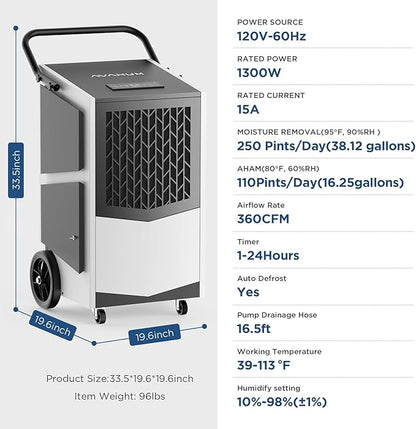 250 Pint Commercial Dehumidifier - Image 7