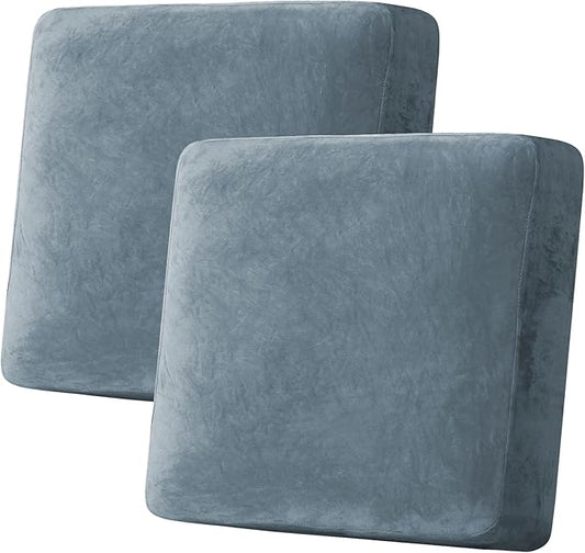 H.VERSAILTEX Velvet Stretch Couch Cushion Cover Plush Cushion Slipcover by HVERSAILTEX