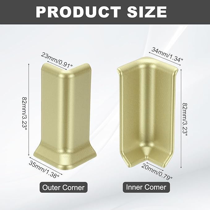 uxcell Self Adhesive Baseboard Corner Blocks, 3.23 Inch Wall Edge Corner - Image 2