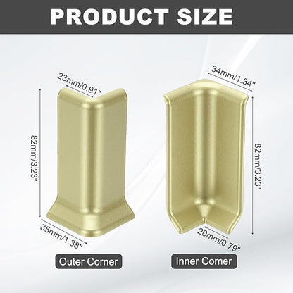 uxcell Self Adhesive Baseboard Corner Blocks, 3.23 Inch Wall Edge Corner - Image 2