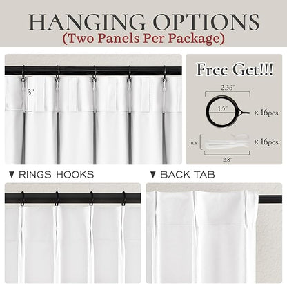 Pure Long White Blackout Curtains 102 Inches Long - Image 5