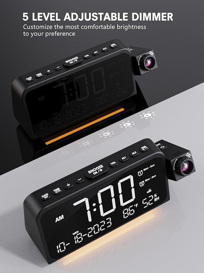 Mesqool Projection Alarm Clock for Bedroom, Digital Clock - Image 6