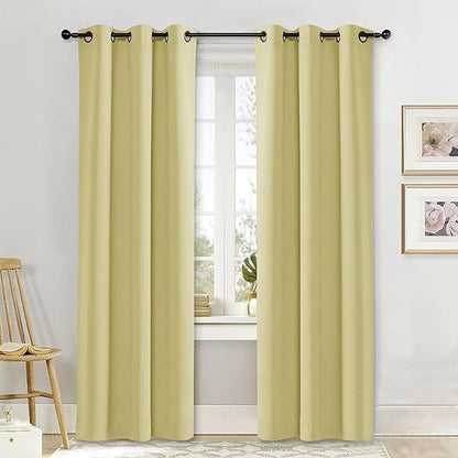 NICETOWN Curtain Blackout Drape Panel, Single Panel, 42 x 84 inch, Paler Yellow by NICETOWN
