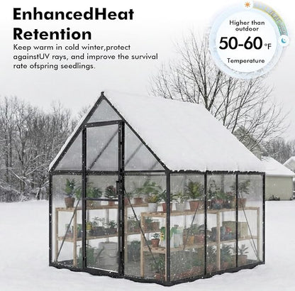 6×6FT Greenhouse for Outdoors, Walk-in Greenhouse and Winter Garden Planting - Image 4