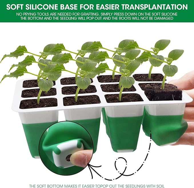 Seed Starter Tray with Grow Light, 5 Pack 60 Cells Seedling Tray Kit Reusable & - Image 4