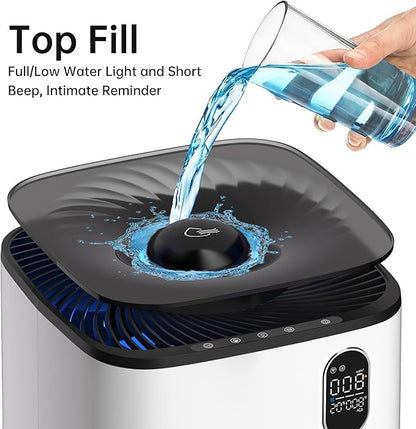 Evaporative Humidifier with Auto Humidity Control, 6L Water Tank with Top-Fill - Image 5