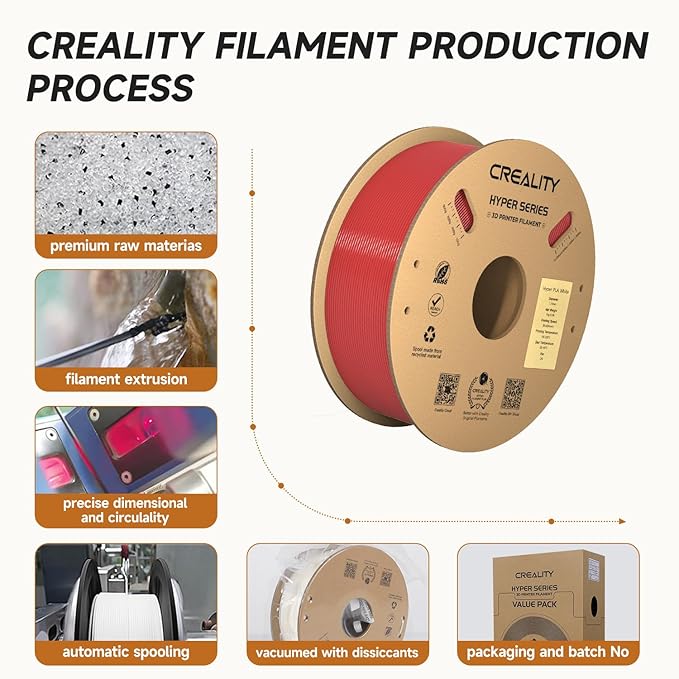 Official Creality Hyper PLA Filament 1.75mm Blue & Red 2KG, 30-600mm/s High - Image 3