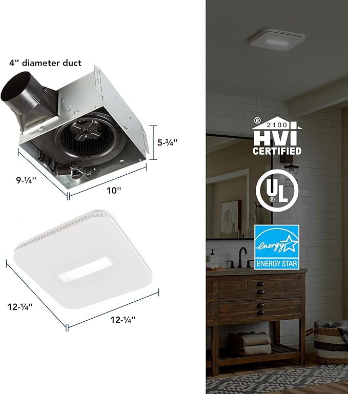 Broan-NuTone Bathroom Exhaust Fan – Retrofit Design Replaces Existing Fan - Image 3