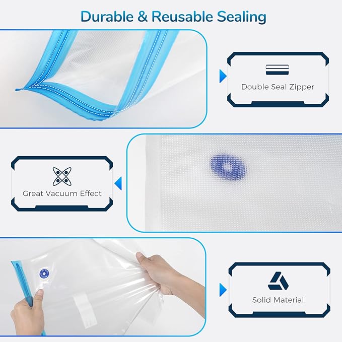 FugaCity 3D Printer Filament Storage Vacuum Kit- 20 Pack Reusable Vacuum Bags - Image 3