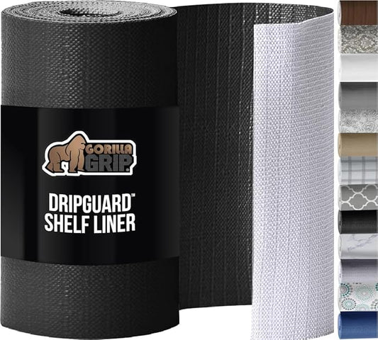 GORILLA GRIP DripGuard Shelf Liner, Non-Adhesive Drawer and Kitchen Cabinet by GorillaGrip