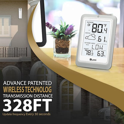 Indoor Outdoor Thermometer Hygrometer Wireless Weather Station, Temperature - Image 2