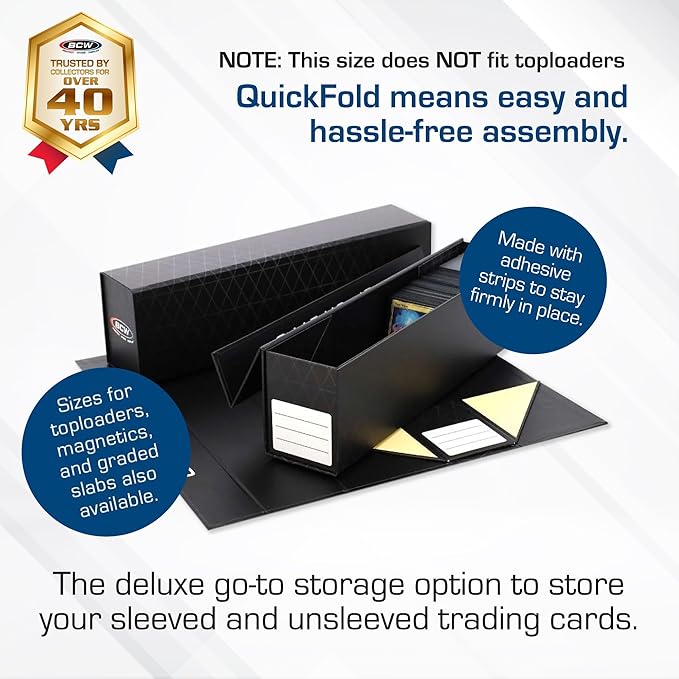 BCW QuickFold Card Storage Box for Sleeved Cards – 3 Pack – Not for Toploaders - Image 2